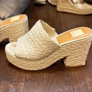 Dolce Vita Cream Woven Mules